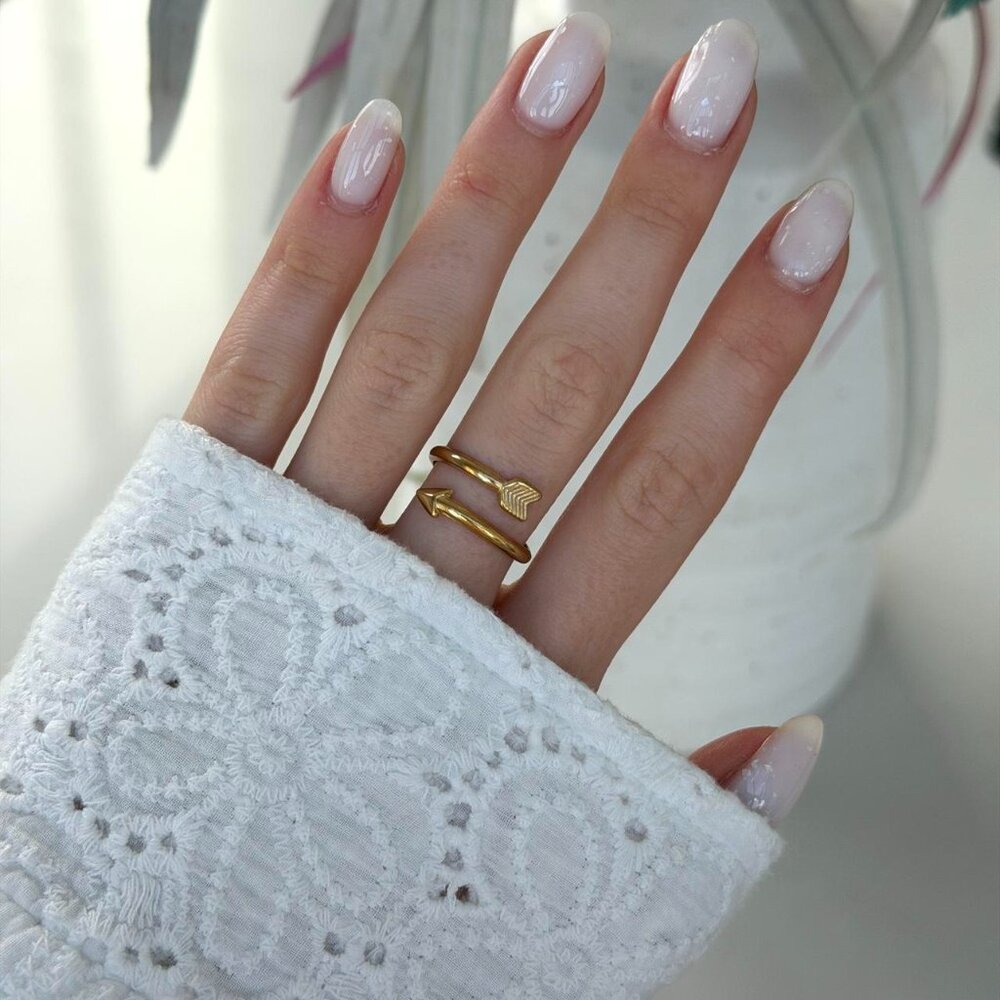 SKU0561 Gold Arrow Spiral Women Casual Fashion Ring Stainless steel +‎ gift bag
